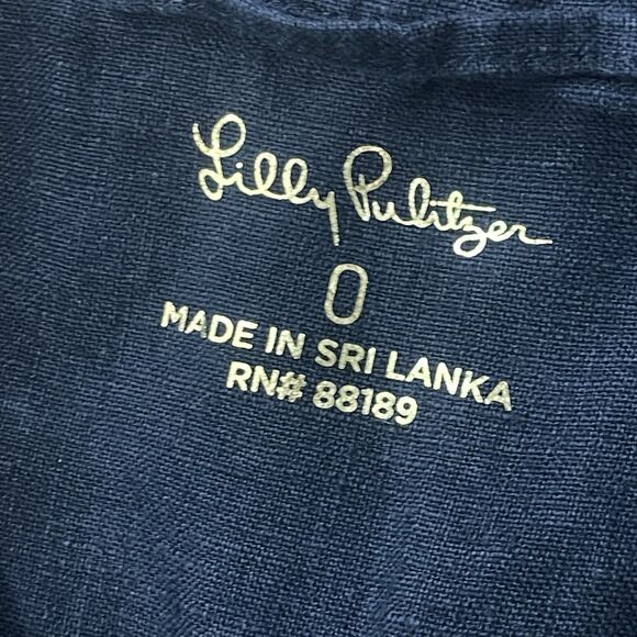 LILLY PULITZER Bethanne Linen Shirt Dress Size 0 Onyx Black NEW No Belt Coastal - Picture 7 of 11